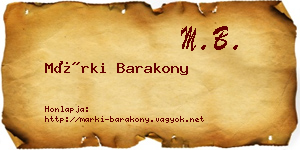 Márki Barakony névjegykártya